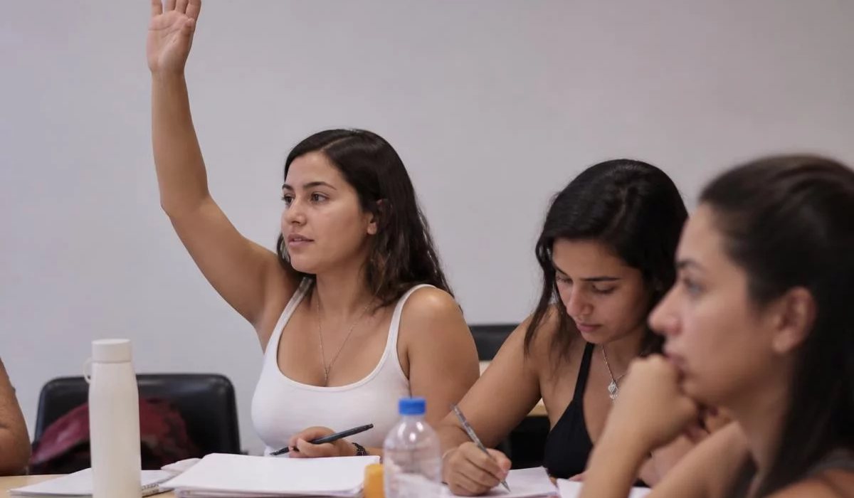 Duas pessoas preparando a próxima rodada com caderno e marca-texto na mão